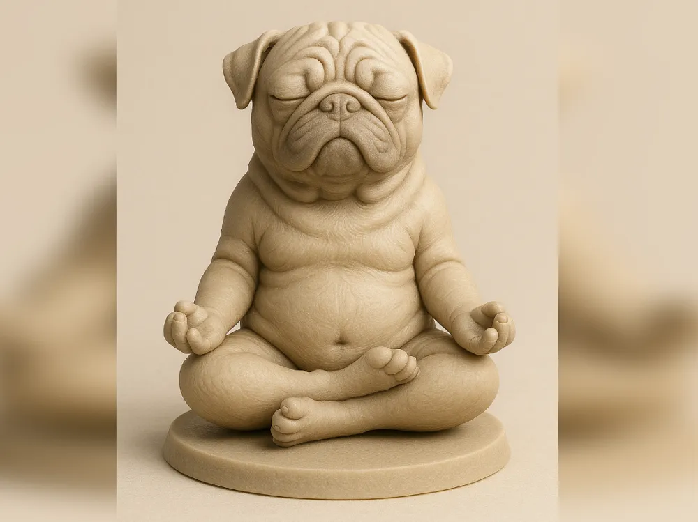Meditating pug model